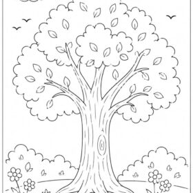 A4 Size Printed Tree Drawing Sheets for Kids (Code – 202)